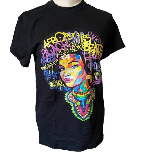 Black pride African Queen short sleeved shirt with words of affirmation medium - Picture 3 of 6